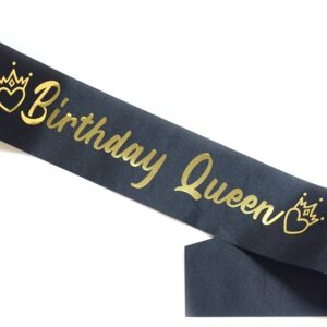 Happy Birthday Sash Shoulder Strap For Birthday Celebration Blackk colour