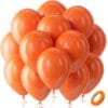 Pack of 25 High Quality Latex Shiny Balloons for Happy Birthday orange colour