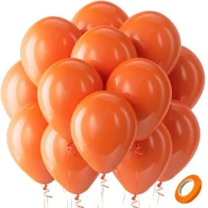 Pack of 25 High Quality Latex Shiny Balloons for Happy Birthday orange colour