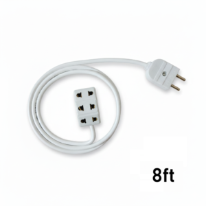 Flexible Electric Extension Cable with Triple 2-pin Socket Male Female (15ft)