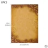 pack of 10 vintage letter paper sheets brown colour