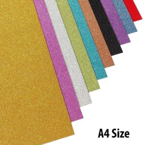 Foamic Glitter Sheets A4 Size Multi colour Pack of 10