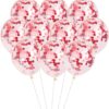 Transparent Confetti Balloons (pack of 5 pcs) Red color