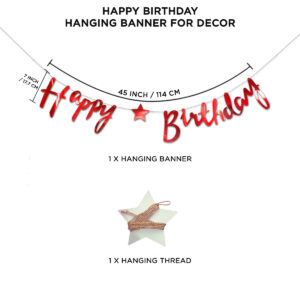Happy Birthday Hanging Banner With Star for Birthday Decoration
