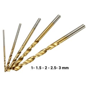 5 pcs High Speed Stainless Steel Twist Drill bit Set (1 - 3mm)
