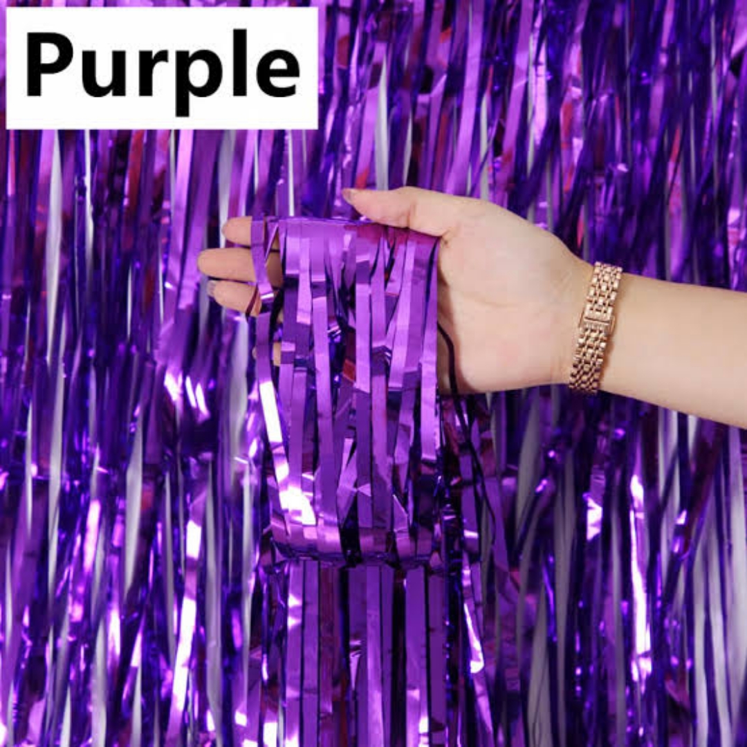A foil curtain is a decorative accessory made of thin metallic sheets. The sheets hang vertically from a rod or string, creating a shimmering effect. Size: 2 X 4.5 Feet. Color: Golden, Black, Purple, Blue, Green, Red, Silver, Rose Gold, Pink. Quality: Best (No Compromise on Quality). Perfect as a Party Backdrop for Birthday, Wedding, Baby Showers, Graduations, Halloween, Christmas, New Year Eve and more. Easy to Use, Durable and Reusable.