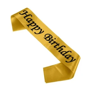 Happy Birthday Sash Shoulder Strap For Birthday Celebration Golden colour