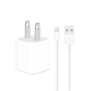 Iphone Usb 5w Power Adaptor Us Pin With Lightning To Usb Cable